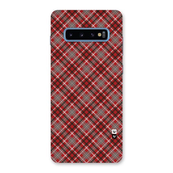 Textile Check Pattern Back Case for Galaxy S10 Plus
