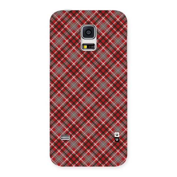 Textile Check Pattern Back Case for Galaxy S5 Mini