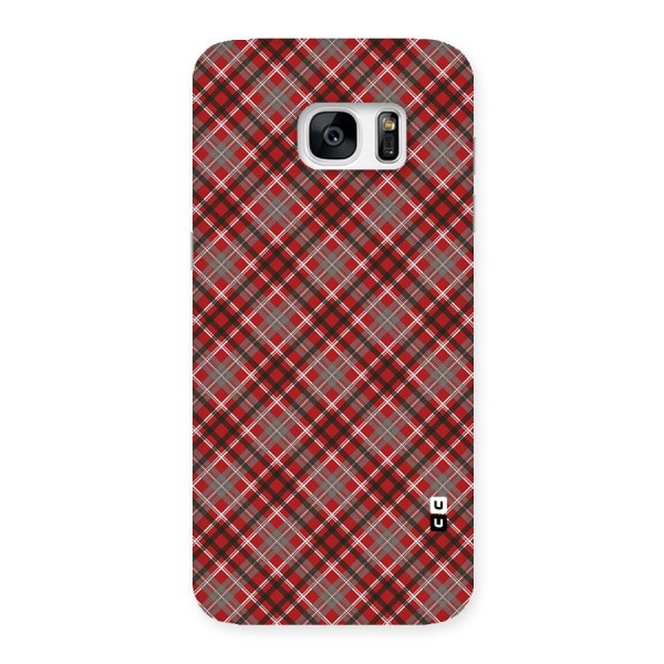 Textile Check Pattern Back Case for Galaxy S7 Edge