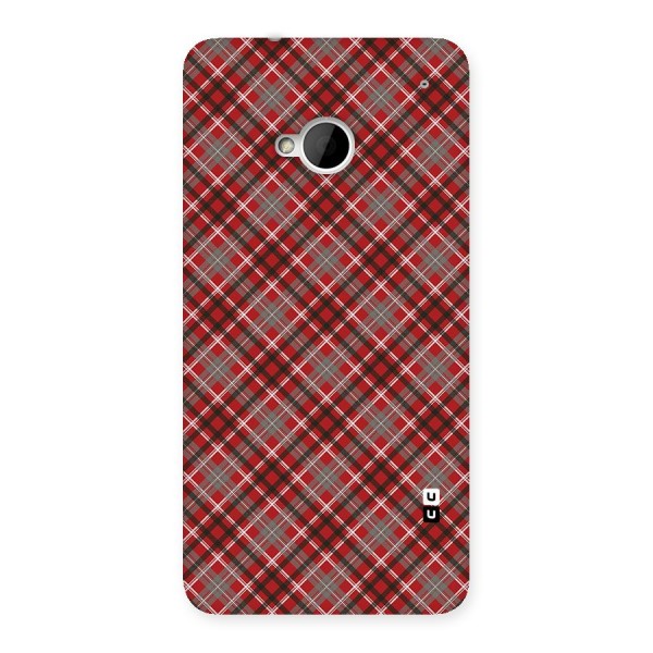 Textile Check Pattern Back Case for HTC One M7