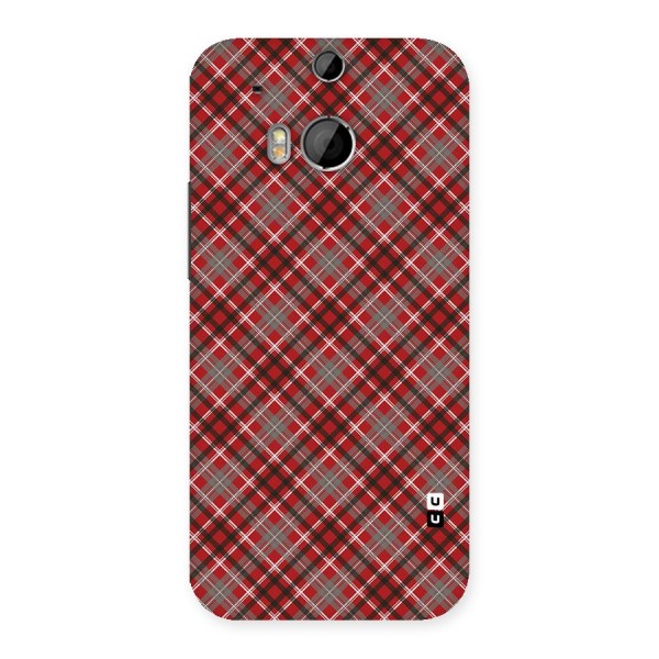 Textile Check Pattern Back Case for HTC One M8