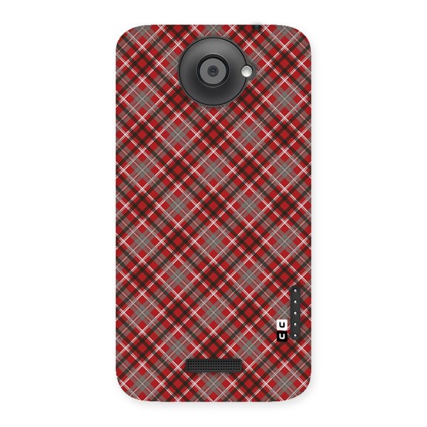 Textile Check Pattern Back Case for HTC One X