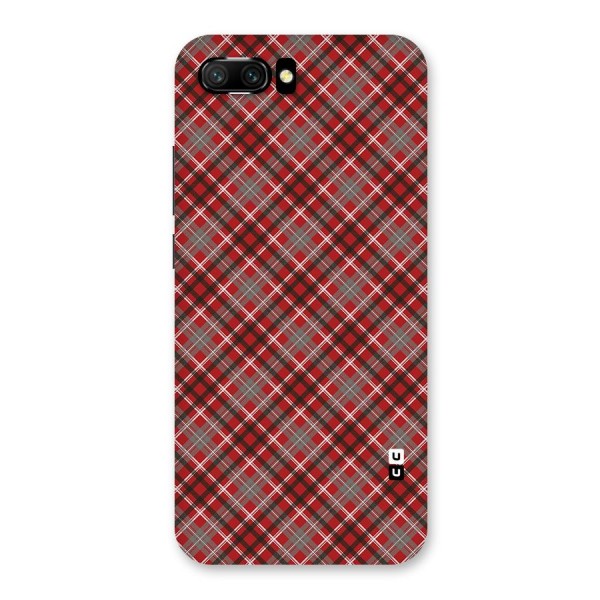 Textile Check Pattern Back Case for Honor 10