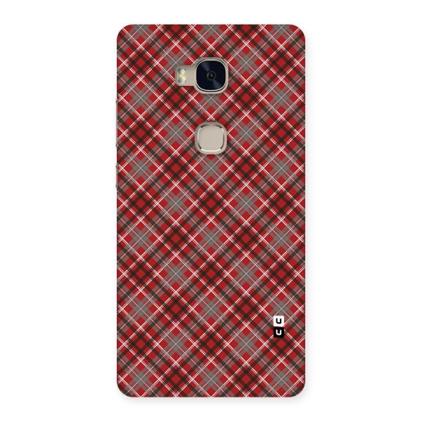Textile Check Pattern Back Case for Huawei Honor 5X
