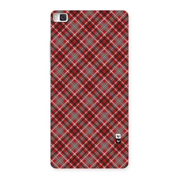 Textile Check Pattern Back Case for Huawei P8