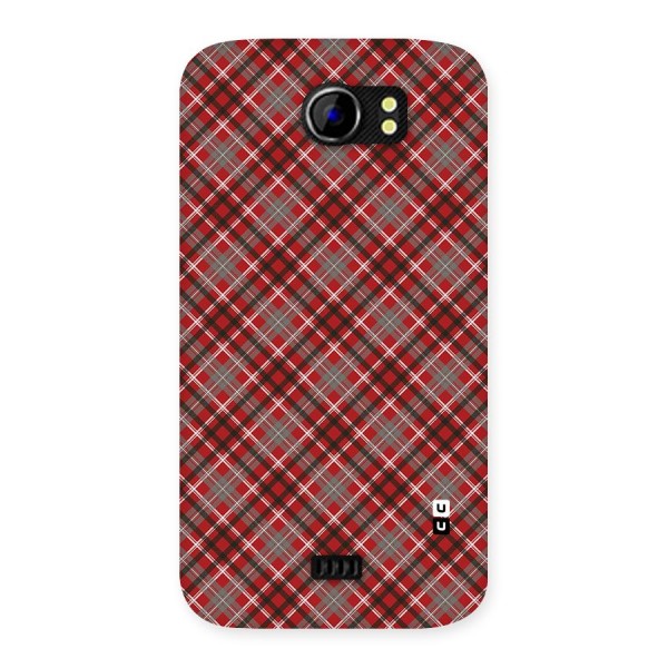 Textile Check Pattern Back Case for Micromax Canvas 2 A110