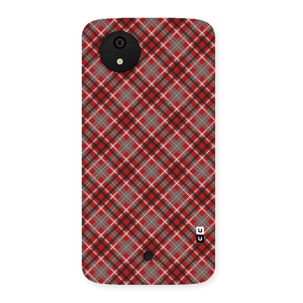 Textile Check Pattern Back Case for Micromax Canvas A1