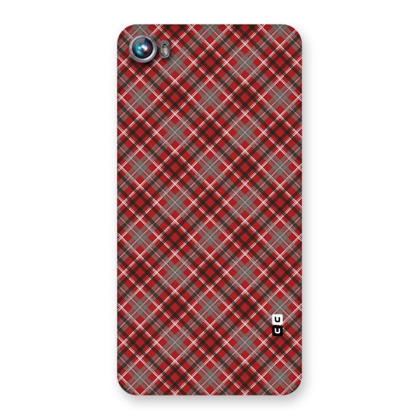 Textile Check Pattern Back Case for Micromax Canvas Fire 4 A107