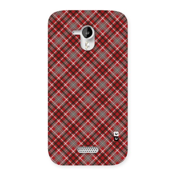 Textile Check Pattern Back Case for Micromax Canvas HD A116