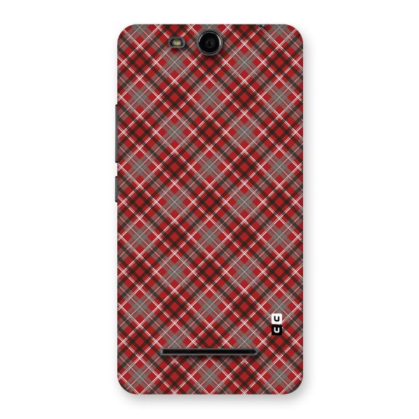 Textile Check Pattern Back Case for Micromax Canvas Juice 3 Q392