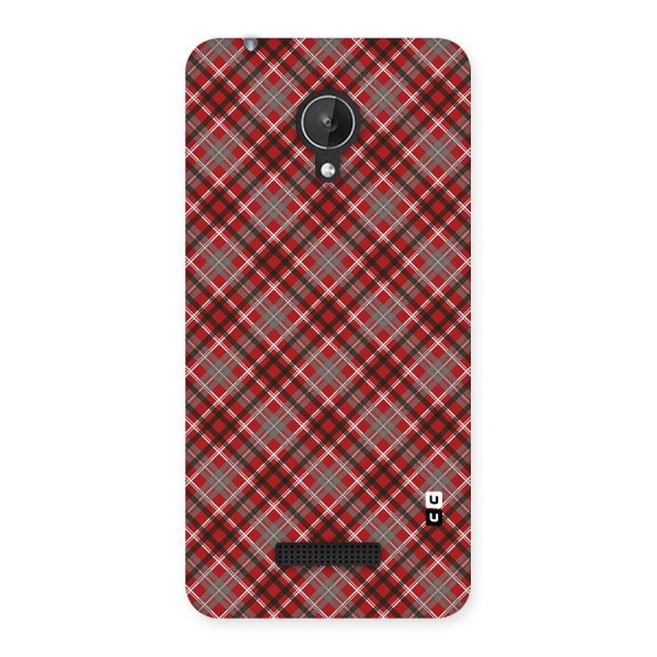 Textile Check Pattern Back Case for Micromax Canvas Spark Q380