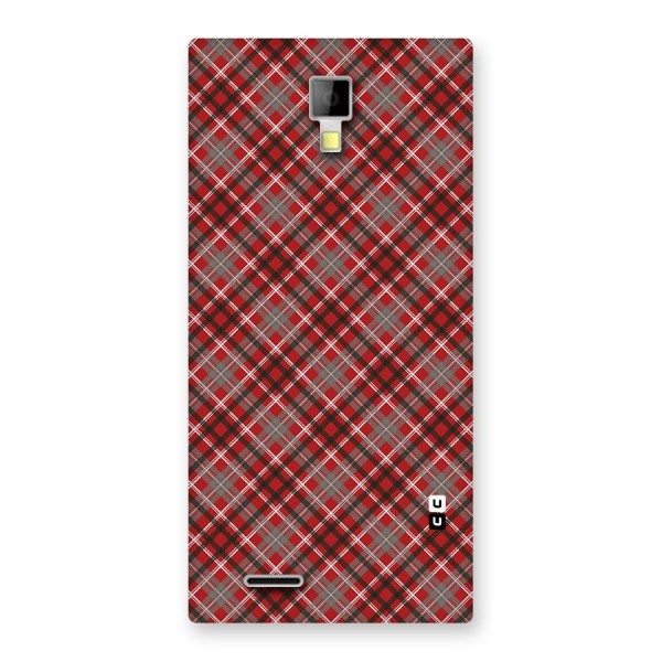 Textile Check Pattern Back Case for Micromax Canvas Xpress A99