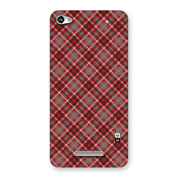 Textile Check Pattern Back Case for Micromax Hue 2