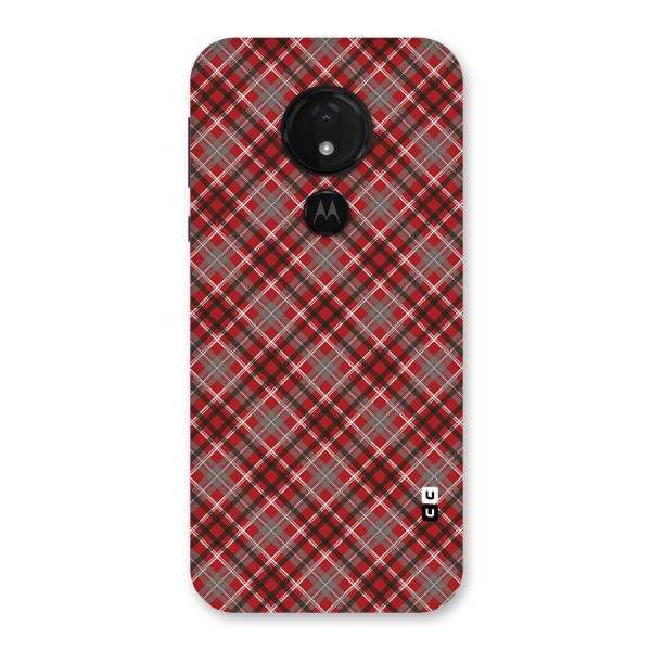 Textile Check Pattern Back Case for Moto G7 Power