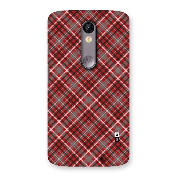 Textile Check Pattern Back Case for Moto X Force