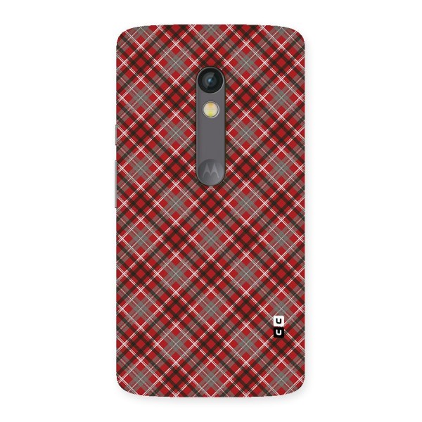 Textile Check Pattern Back Case for Moto X Play