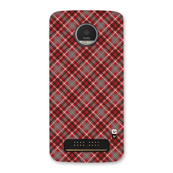 Textile Check Pattern Back Case for Moto Z Play