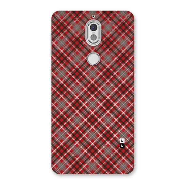 Textile Check Pattern Back Case for Nokia 7