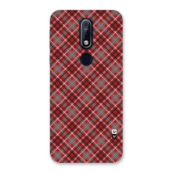 Textile Check Pattern Back Case for Nokia 7.1