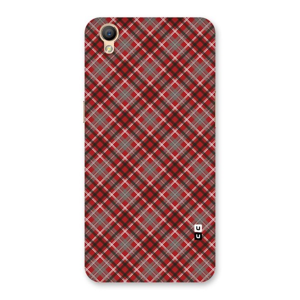 Textile Check Pattern Back Case for Oppo A37