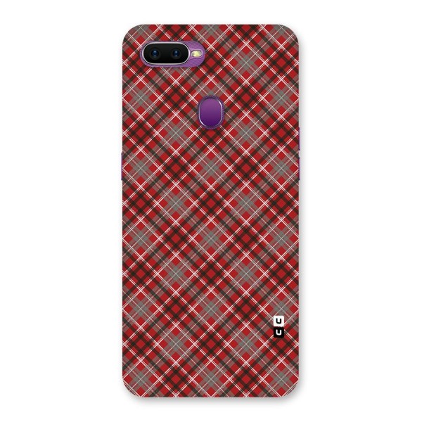 Textile Check Pattern Back Case for Oppo F9