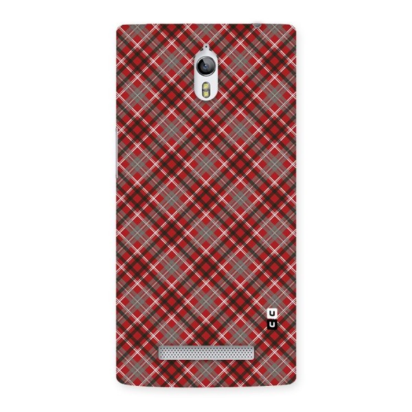 Textile Check Pattern Back Case for Oppo Find 7