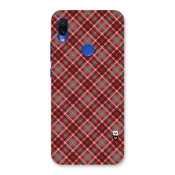 Textile Check Pattern Back Case for Redmi Note 7S