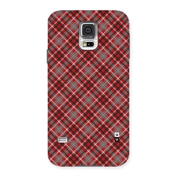 Textile Check Pattern Back Case for Samsung Galaxy S5