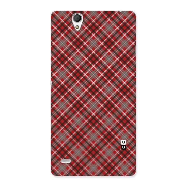 Textile Check Pattern Back Case for Sony Xperia C4