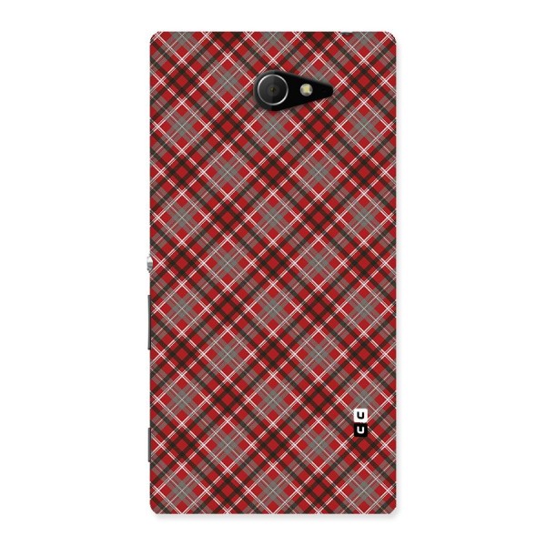 Textile Check Pattern Back Case for Sony Xperia M2