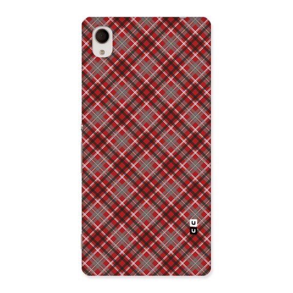 Textile Check Pattern Back Case for Sony Xperia M4