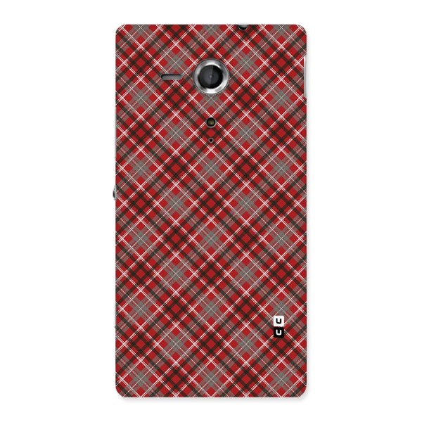 Textile Check Pattern Back Case for Sony Xperia SP