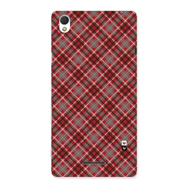 Textile Check Pattern Back Case for Sony Xperia T3