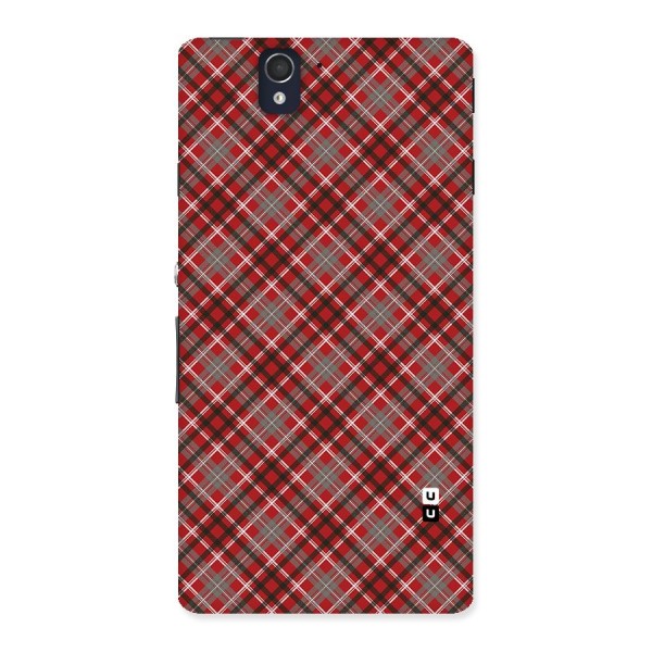 Textile Check Pattern Back Case for Sony Xperia Z