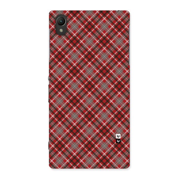 Textile Check Pattern Back Case for Sony Xperia Z1