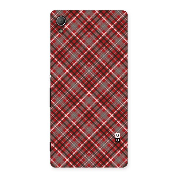 Textile Check Pattern Back Case for Xperia Z4