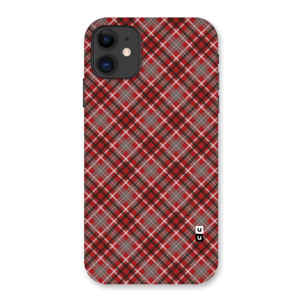 Textile Check Pattern Back Case for iPhone 11