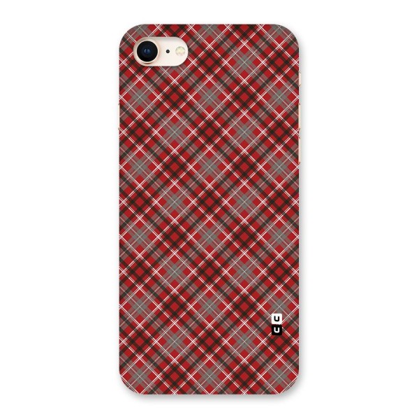 Textile Check Pattern Back Case for iPhone 8