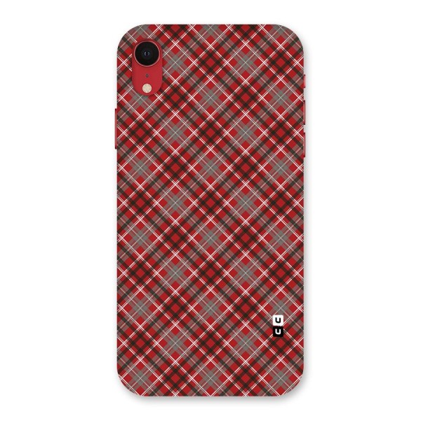 Textile Check Pattern Back Case for iPhone XR