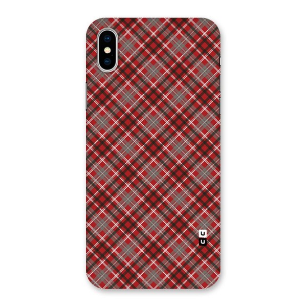 Textile Check Pattern Back Case for iPhone XS
