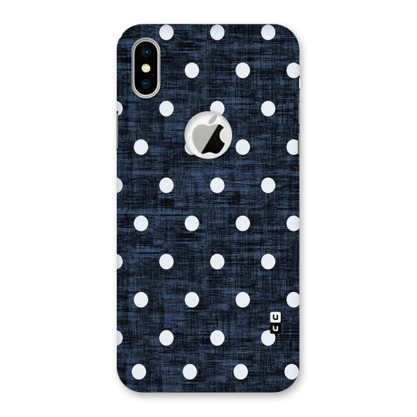 Textured Dots Back Case for iPhone XS Logo Cut
