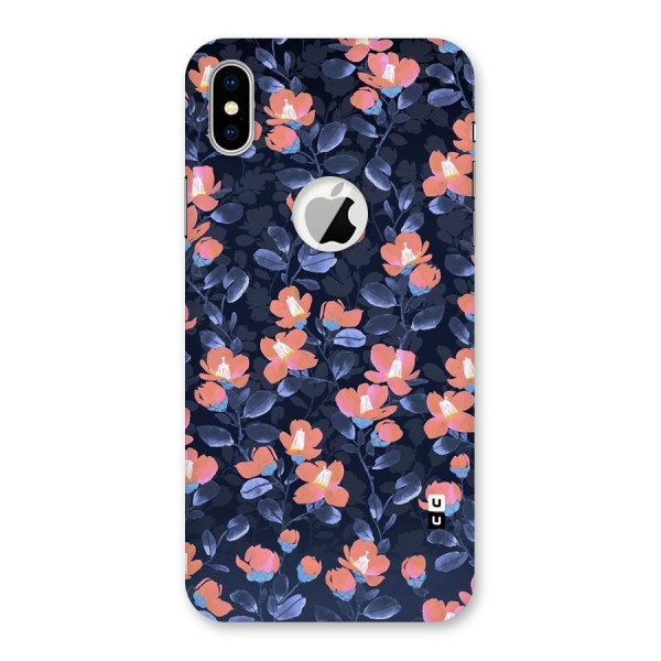 Tiny Peach Flowers Back Case for iPhone X Logo Cut