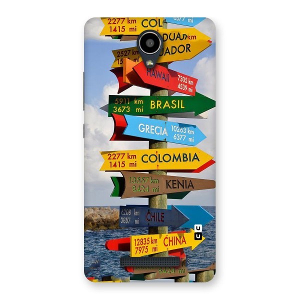 Travel Directions Back Case for Redmi Note 2
