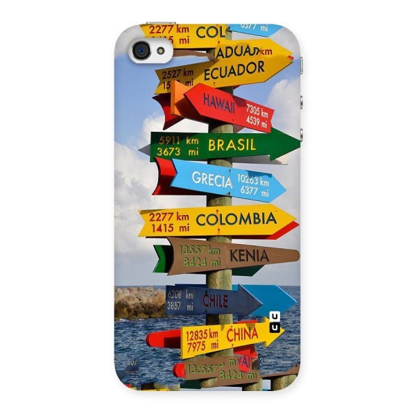 Travel Directions Back Case for iPhone 4 4s