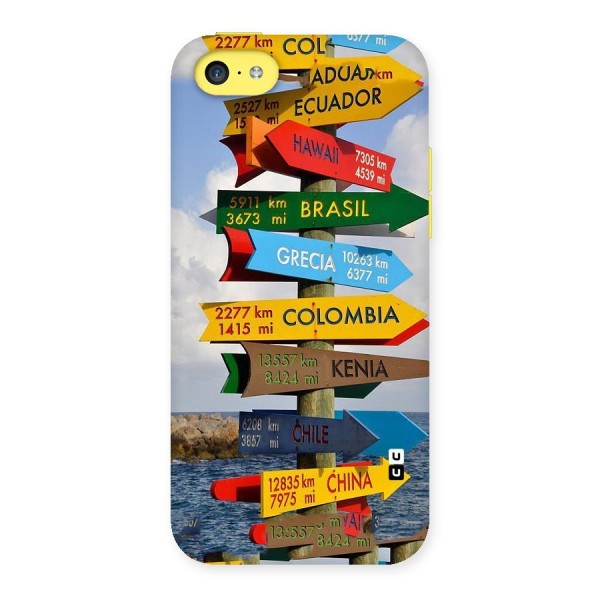 Travel Directions Back Case for iPhone 5C
