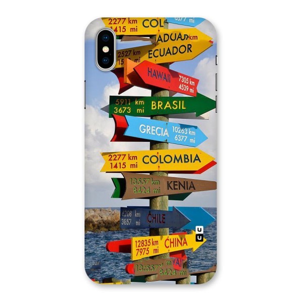 Travel Directions Back Case for iPhone XS