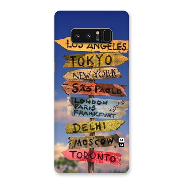 Travel Signs Back Case for Galaxy Note 8