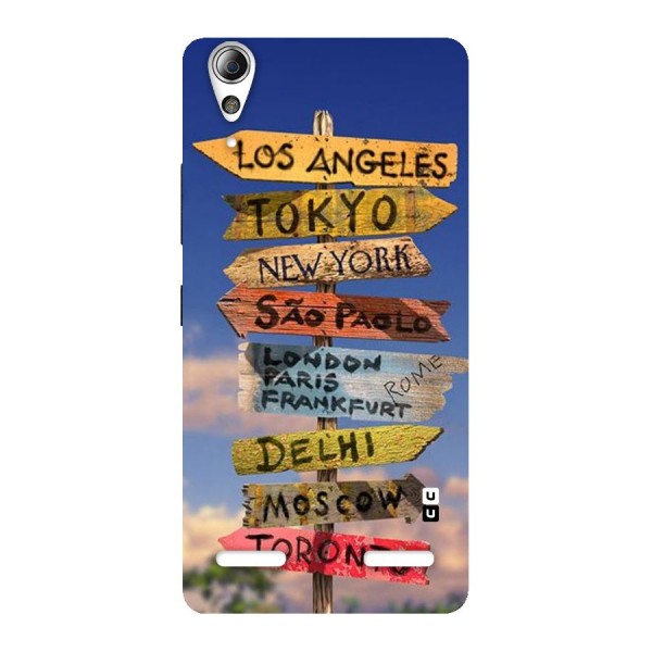 Travel Signs Back Case for Lenovo A6000 Plus