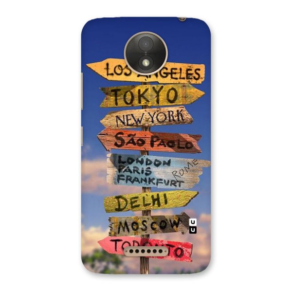 Travel Signs Back Case for Moto C Plus