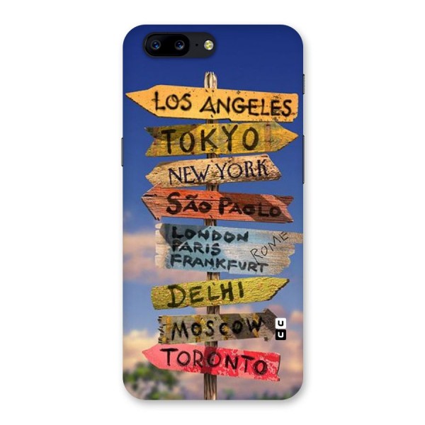 Travel Signs Back Case for OnePlus 5